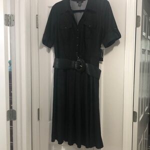 Alfani Black Midi Dress with Belt